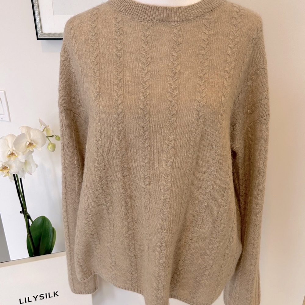 Lily Silk long sleeve Sweater in Tan ✨